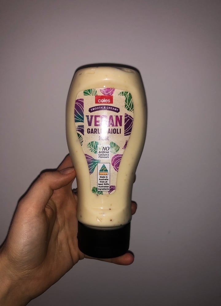 review photo of coles vegan coles vegan garlic aioli shared by @tanieshalynette on 03 Jan 2020 - review