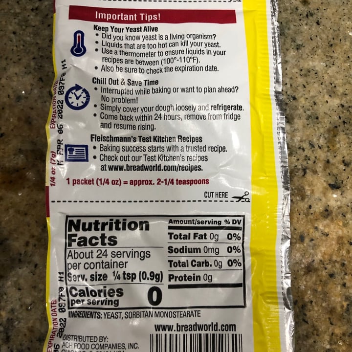 photo of Fleischmann's Dry Active Yeast shared by @manuelaw on  24 Aug 2021 - review