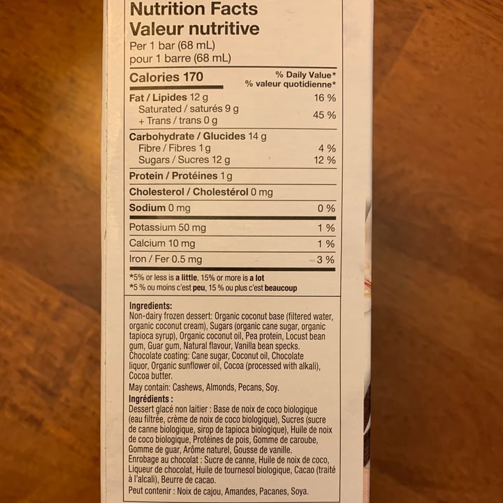 photo of So Delicious Dairy Free Dipped Vanilla Bean Coconutmilk Ice Cream Bar shared by @ironicallyhamm on  12 Jul 2021 - review