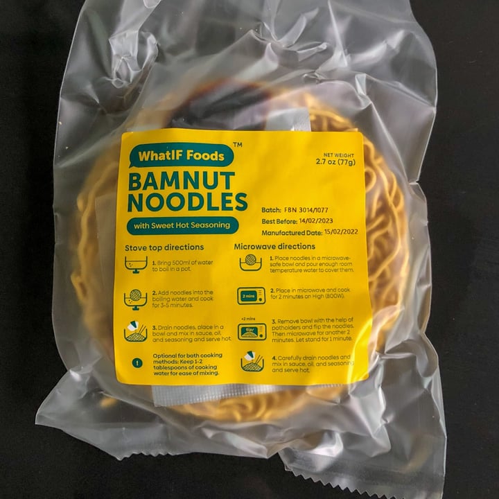 photo of WhatIF Foods BamNut Healthy High Protein Noodles - Sweet Hot Seasoning shared by @m1tch9i on  24 Nov 2022 - review