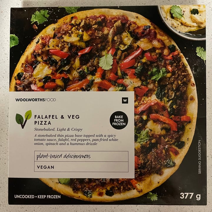 photo of Woolworths Food Falafel & veg pizza shared by @janalinko on  10 Aug 2021 - review