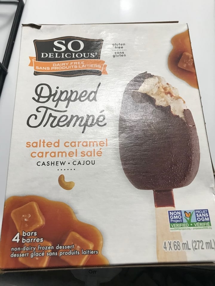 photo of So Delicious Dairy Free Dipped Salted Caramel Cashewmilk Ice Cream Bars shared by @llovevegan on  07 Apr 2020 - review