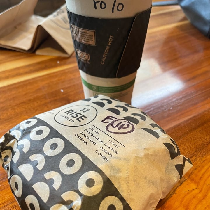 photo of Rise Bagel Co. The Vegan Egg and Sausage Bagel shared by @lonica on  21 Oct 2022 - review