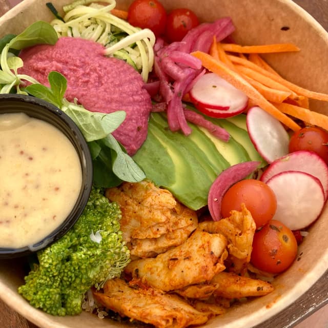 Photo of the dish “not chicken heura bowl”