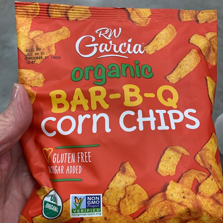 photo of RW Garcia Organic bar-b-que Corn Chips shared by @onehungryvegan on  21 May 2021 - review