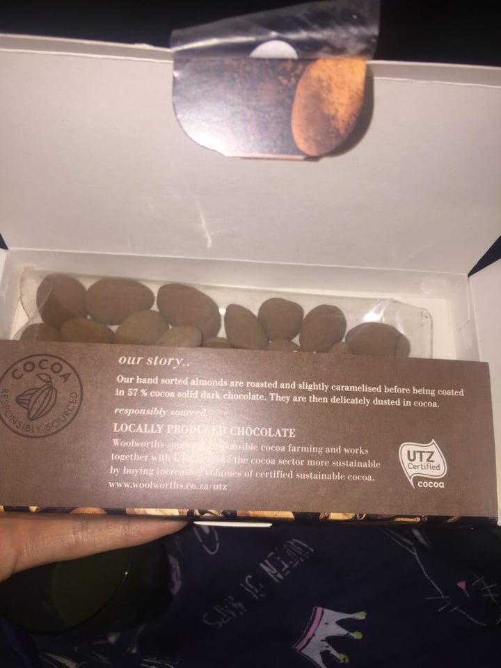 photo of Woolworths Food Dark Chocolate Coated Whole Almonds shared by @taz on  21 Feb 2020 - review