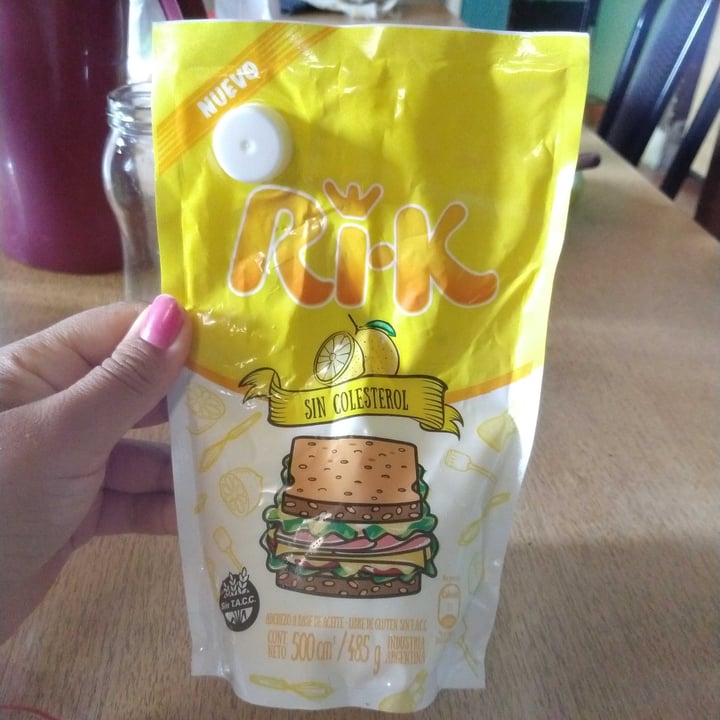 photo of Ri-k Mayonesa Vegana Sin Colesterol shared by @medinasveronica on  06 Dec 2020 - review