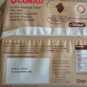 Fette Biscottate ai cereali 324g Conad online