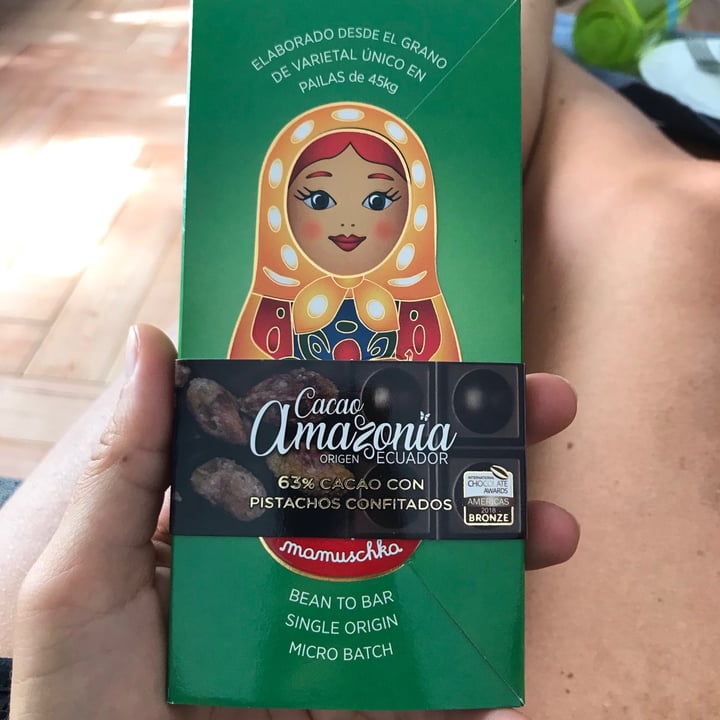 photo of Mamuschka Chocolate 63% con pistachos confitados shared by @sechague on  07 Mar 2021 - review