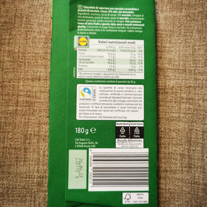 photo of Fin Carré Cioccolato con nocciole shared by @vanessalibralato on  27 Aug 2022 - review
