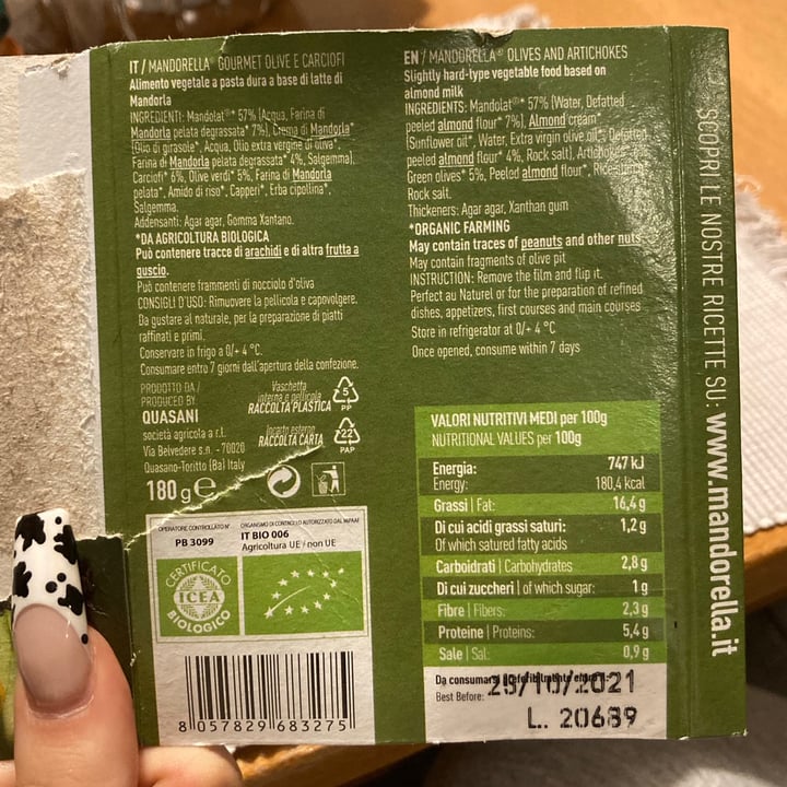 review photo of Mandorella Gourmet Olive E Carciofi shared by @giuliaparashi on 27 Sep 2021 - review