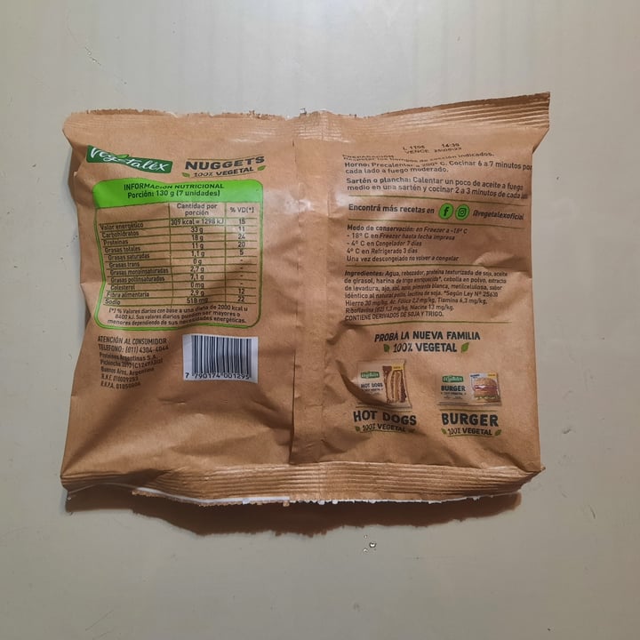 photo of Vegetalex Nuggets 100% vegetal shared by @marleneriolo on  22 Nov 2021 - review