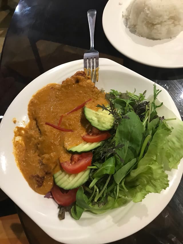 Photo of the dish “Vegan chicken with peanut sauce”