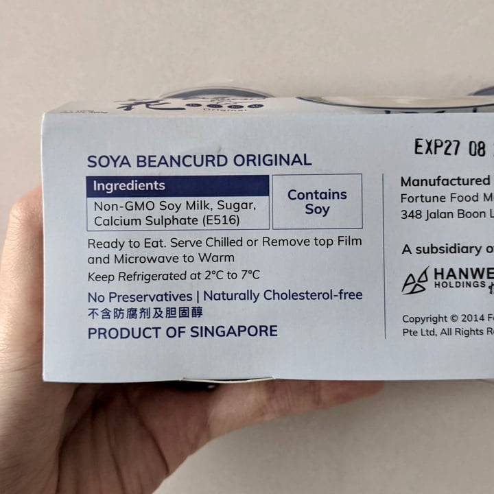 photo of Fortune Food Soya Beancurd Original shared by @xinru-t on  22 Jul 2022 - review