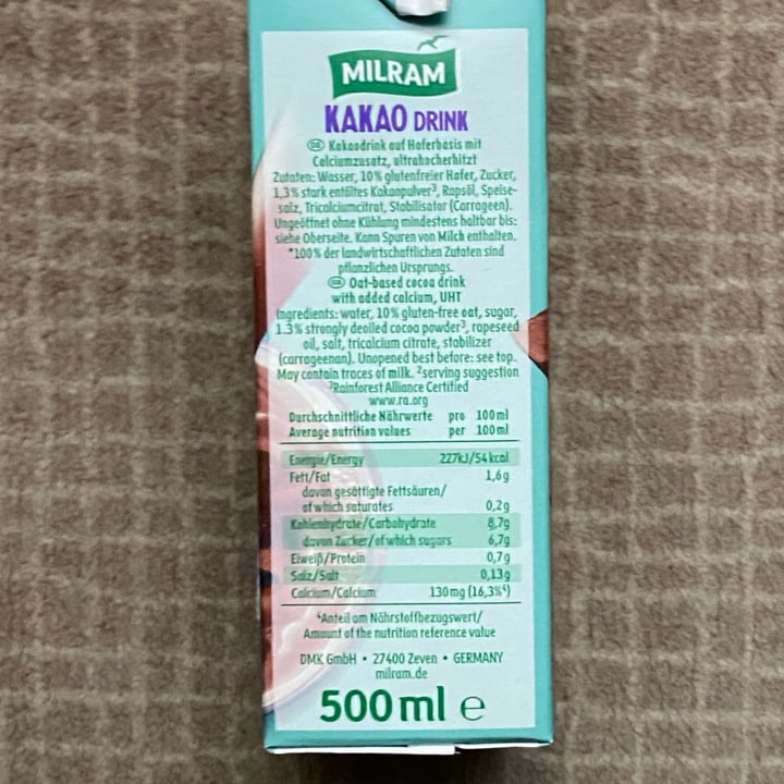 photo of Milram kakao drink shared by @lilium78 on  02 May 2022 - review