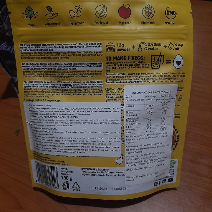review photo of Cultured Foods Vegan Egg Alternative For Omelette, Scramble, Cooking, Baking shared by @dandelion5 on 18 Oct 2022 - review
