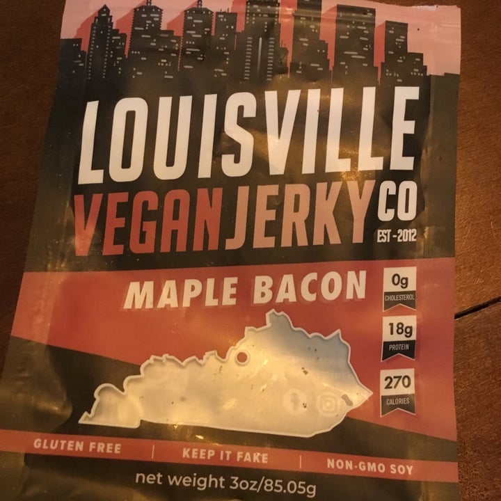 photo of  Louisville Vegan Jerky Co. Maple bacon vegan jerky shared by @vivalaviolet on  28 Mar 2021 - review