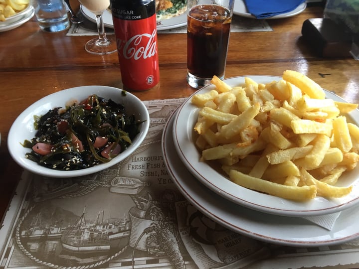 review photo of Wharfside Grill Restaurant Seaweed Salad and Chips shared by @jackieamrine on 04 Aug 2019 - review