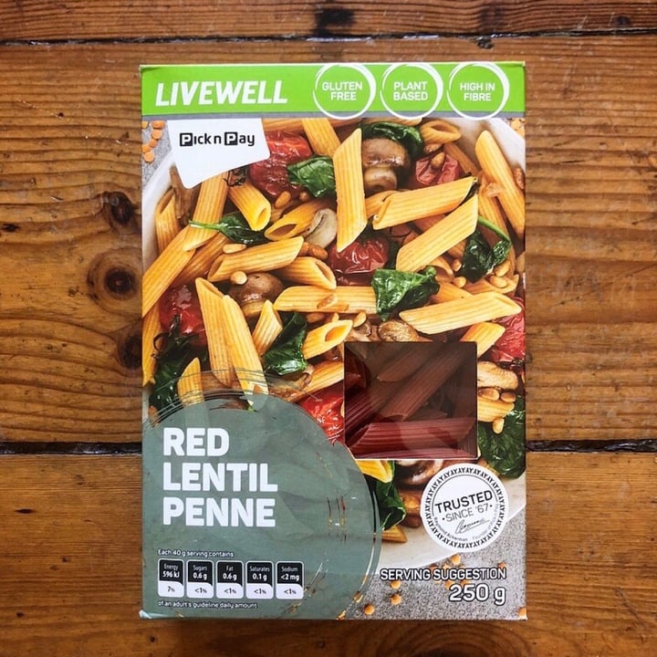 photo of Pick n Pay Red Lentil Penne shared by @capetownvegan on  14 Jan 2021 - review