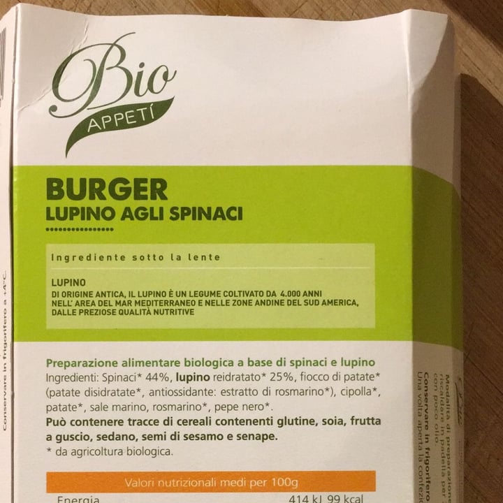 review photo of Bio Appetì Burger Di Lupino E Spinaci shared by @enrico on 25 Apr 2021 - review