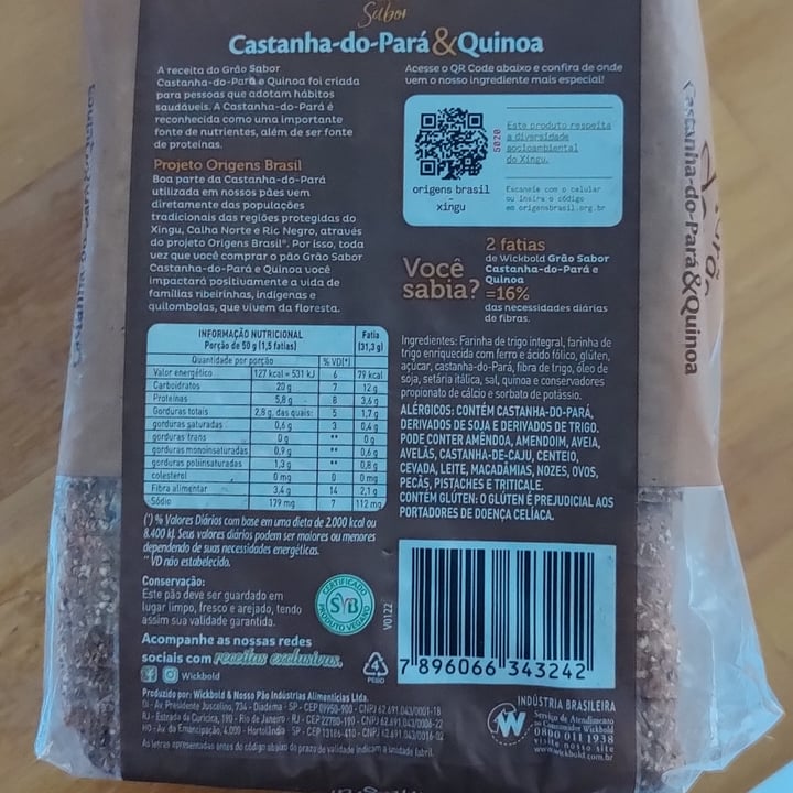 photo of Wickbold Pão de castanha-do-pará e quinoa shared by @marianarevoredo on  21 May 2022 - review