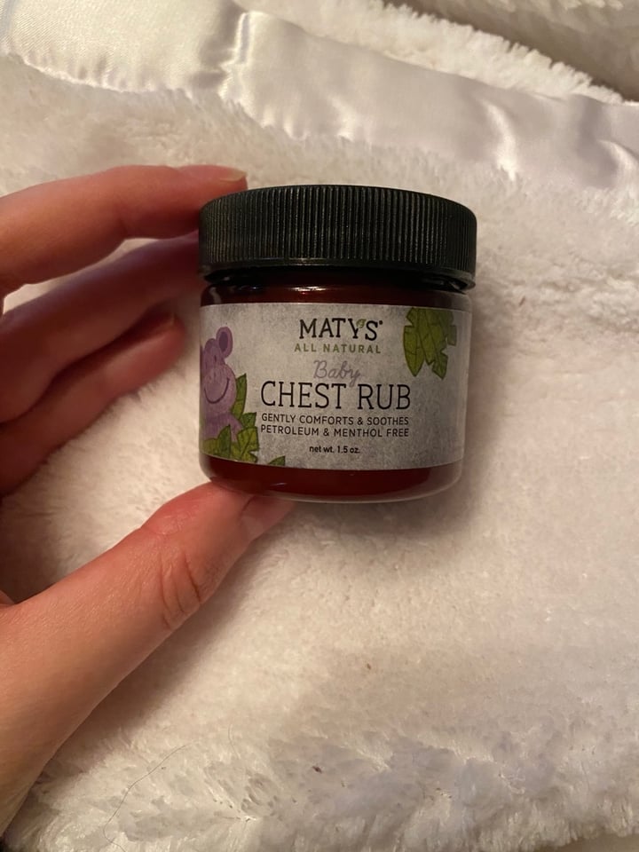 review photo of Maty’s Healthy Products LLC Baby Chest Rub shared by @jhill1123 on 01 Apr 2020 - review