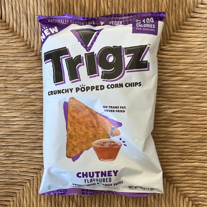 photo of Trigz Crunchy Popped Corn Chips Chutney Flavoured shared by @ctveganreviews on  01 Aug 2022 - review