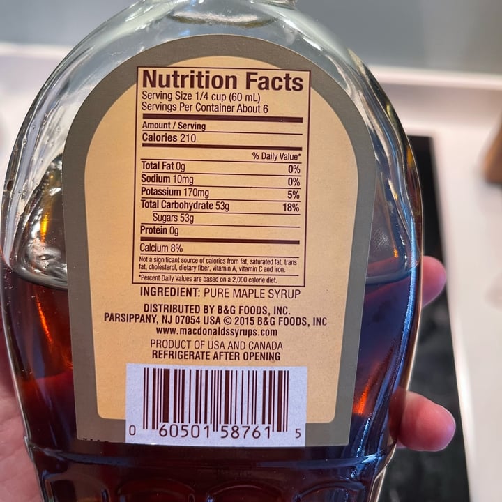 photo of MacDonald's Maple Syrup shared by @carachew on  04 Jan 2022 - review