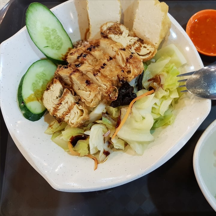 photo of Pine Tree Cafe Vegetarian(Inside Asian Foodmall) Chicken Rice 香脆雞飯 shared by @shanna on  28 Mar 2021 - review