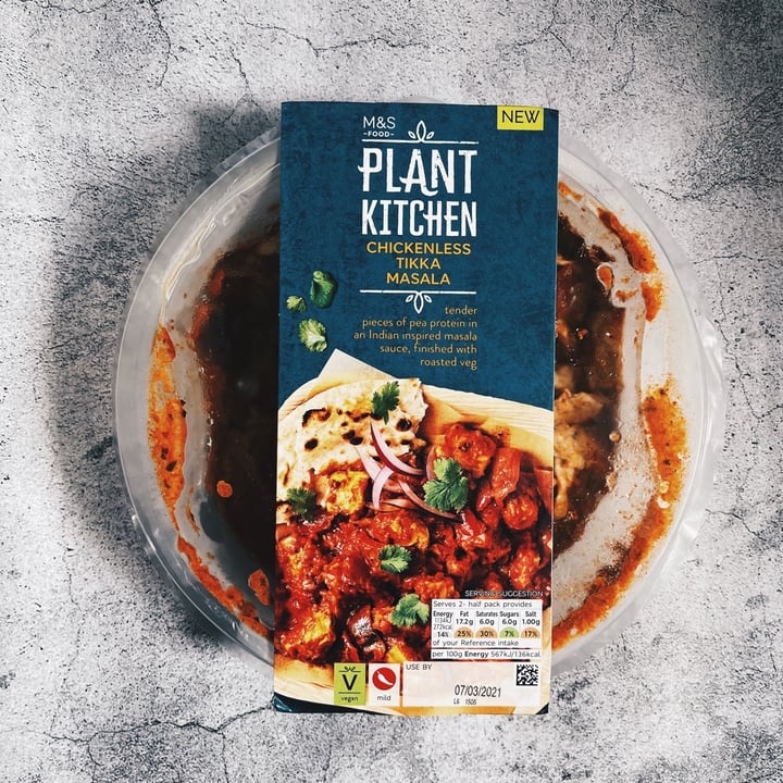 photo of Plant Kitchen (M&S) Chickenless Tikka Massala shared by @atozee on  03 Mar 2021 - review