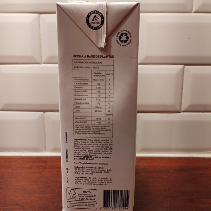 photo of NotCo Not Milk Chocolate shared by @vickyr on  07 Mar 2022 - review