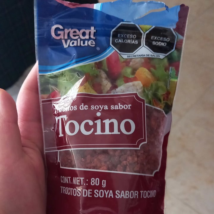 photo of Great Value  Trocitos de Soya Sabor tocino shared by @mafergr on  17 Mar 2022 - review