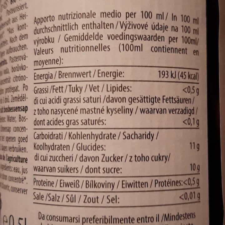 review photo of Pfanner Bio mirtillo shared by @paoveg on 21 Nov 2022 - review