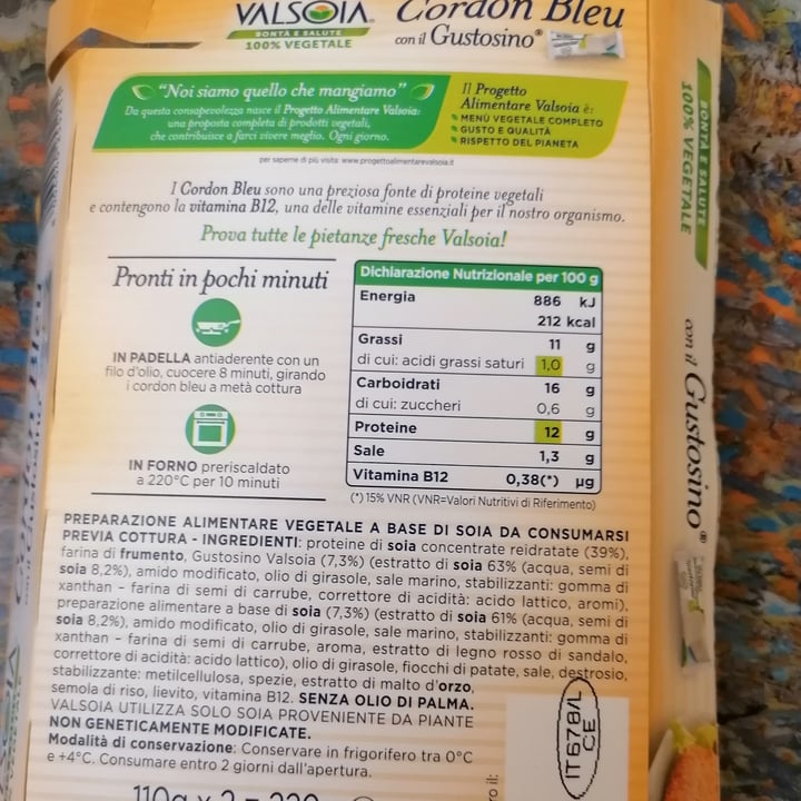 photo of Valsoia Cordon Bleu con il Gustosino shared by @asiagaleotti on  29 Dec 2021 - review