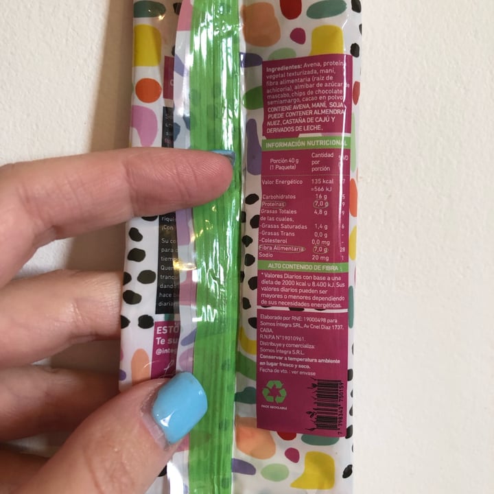 review photo of Integra Barra de Avena Y Chocolate shared by @silvanabaritski on 07 Jul 2022 - review