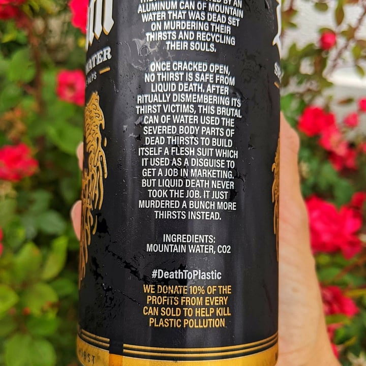 photo of Liquid death  Sparkling water shared by @veggieassassin on  06 May 2022 - review