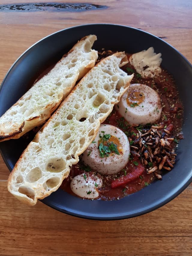 Foto do prato “Shakshuka Baked Eggs”