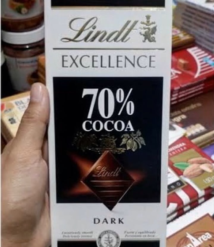 photo of Lindt 70% Cocoa Dark Chocolate Excellence Bar shared by @rebecashary on  28 Mar 2020 - review