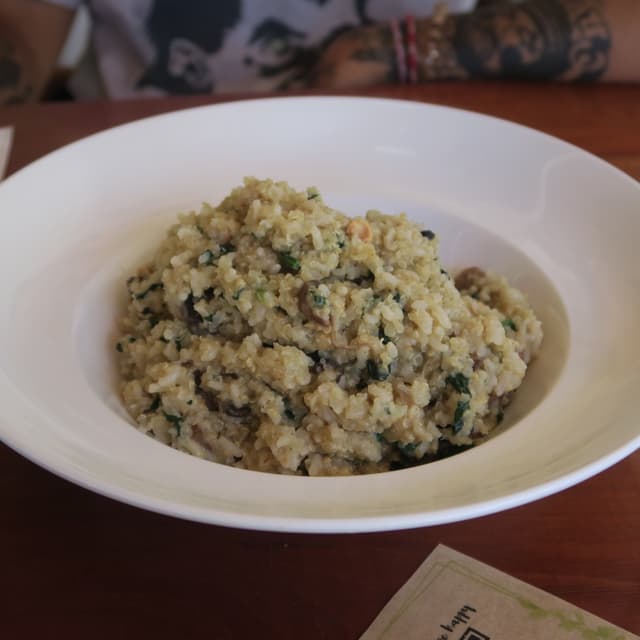 Foto del plato “Mushroom Quinoa Risotto”