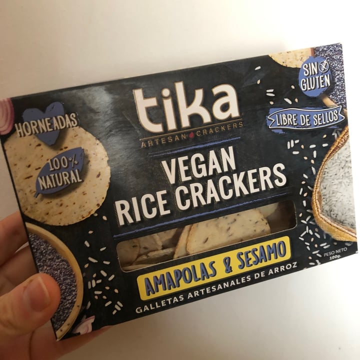 photo of Tika Vegan Rice Crackers Amapolas & Sésamo shared by @carrod1295 on  26 Aug 2020 - review