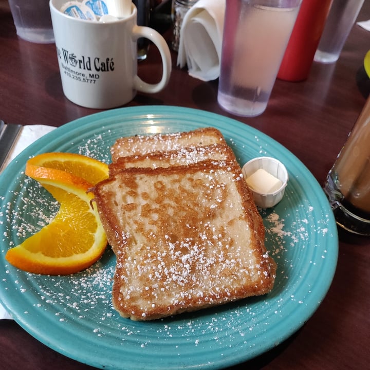 review photo of One World Cafe Vegan French toast shared by @amritha99 on 26 Dec 2020 - review