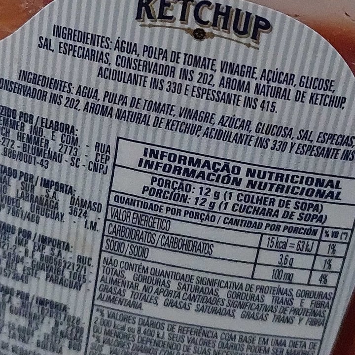 photo of Hemmer Ketchup  shared by @mylenasilva29 on  06 May 2022 - review