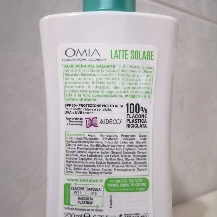 photo of Omia Laboratoires Latte solare 50+ Aloe shared by @valevalentina on  30 Sep 2022 - review