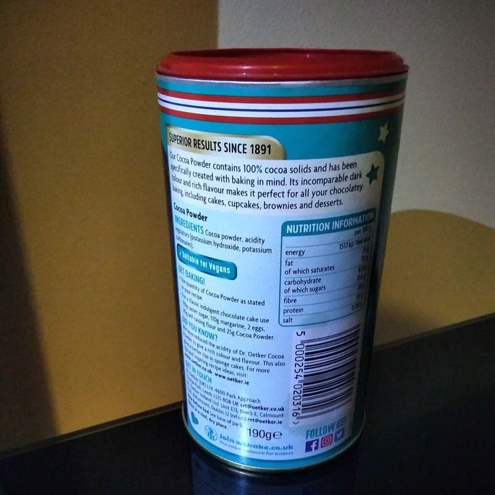 photo of Dr. Oetker Fine dark cocoa powder shared by @rachaeljones on  18 Jan 2022 - review