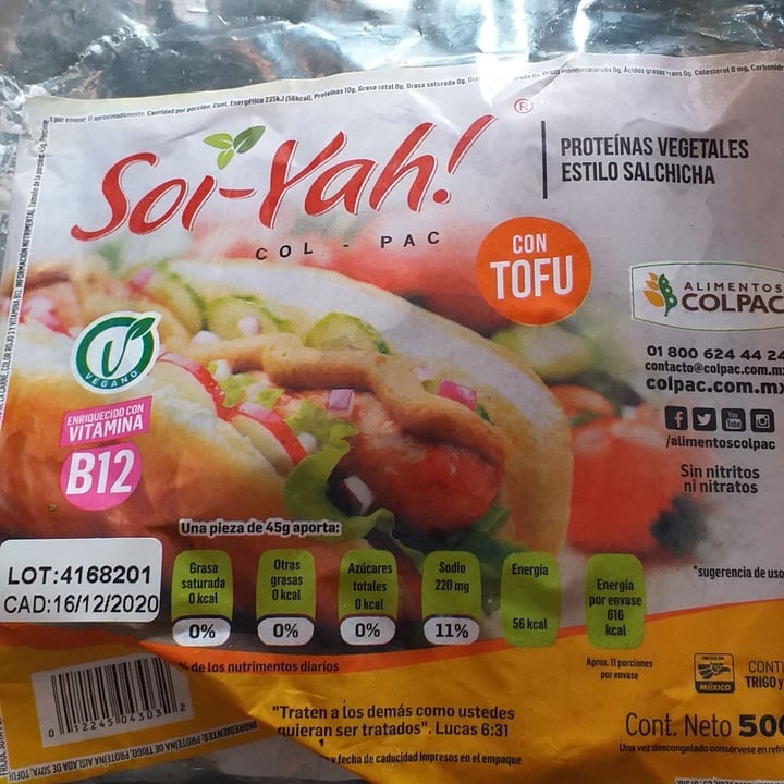 photo of Soi-yah! Proteinas Vegetales Estilo Salchicha shared by @irreverente on  23 Jul 2020 - review