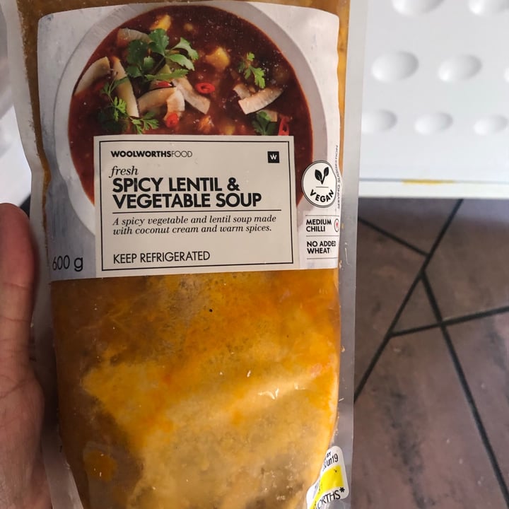 photo of Woolworths Food Spicy lentil & vegetable soup shared by @leighclare29 on  19 Aug 2020 - review