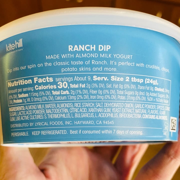 photo of Kite Hill Dairy-Free Ranch Dip shared by @beckyyy on  23 Oct 2022 - review