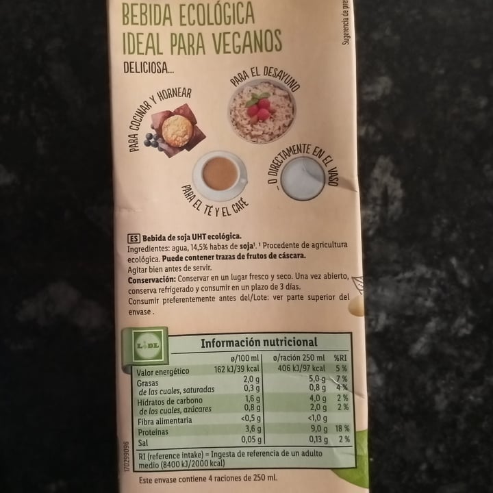 photo of Vemondo Bio Organic Bebida de Soja shared by @titoherbito on  04 Nov 2022 - review