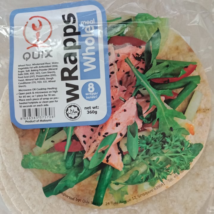 photo of Quix Wholemeal Wraps shared by @eatmyveg on  22 Jul 2020 - review