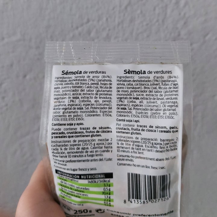review photo of BonÀrea Sémola de verduras shared by @amarok on 13 Jan 2021 - review